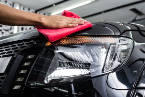 wash a car with a clean cloth rather than a sponge