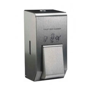 Metal toilet seat sanitizer dispenser