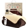 Homefront Extra Large Electric Heated Throw Over Blanket - Chocolate & Cream