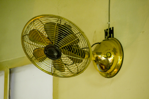 Brass wall mounted fan
