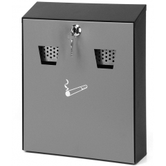 Black/Grey Wall Mounted Cigarette Bin 2L