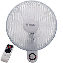 OUKANING 40cm Wall Mounted Fan with Remote Control 3-Stage Timer Wall Fan Wall Mounted Cooling Fan for Summer Home Office 