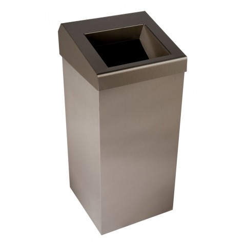 Brushed Stainless Steel Washroom Waste and Litter Bin 50L