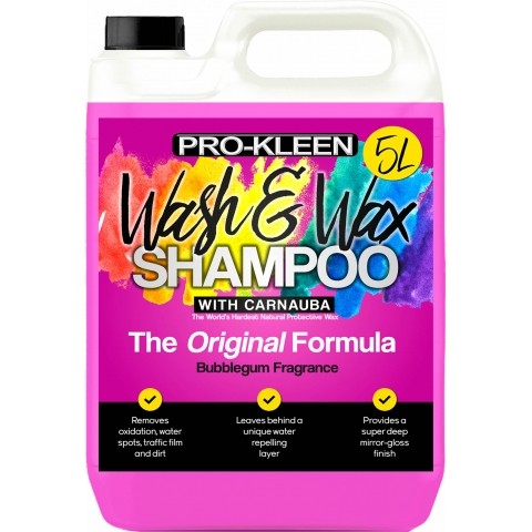 5L Pro-Kleen PH Neutral Car Shampoo with Wax, Bubblegum Fragrance