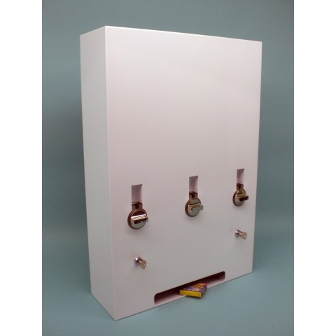 Mechanical E-Vend Triple Column Brushed Stainless Steel Washroom Vending Machine