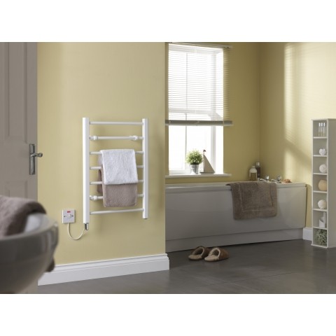 Creda Seven Rail White Electric Heated Ladder Towel Rail