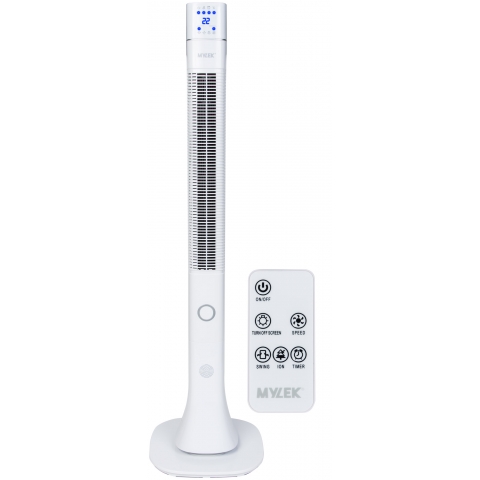 MYLEK 48 Inch White Slimline Remote Control Tower Fan