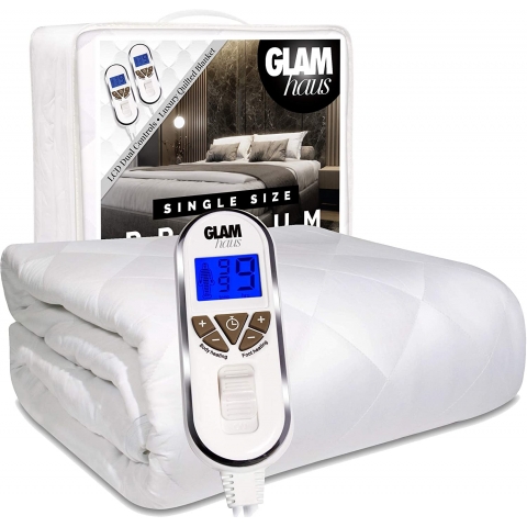 Glamhaus Luxury Quilted Fitted Electric Blanket Single Size Thumbnail