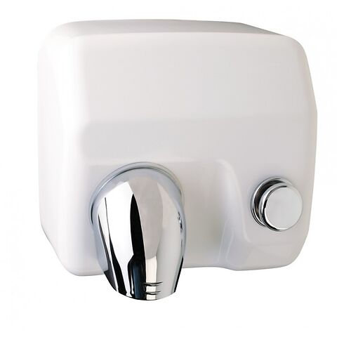 Jet Flow White Manual Push Button Hand Dryer, 2.3KW