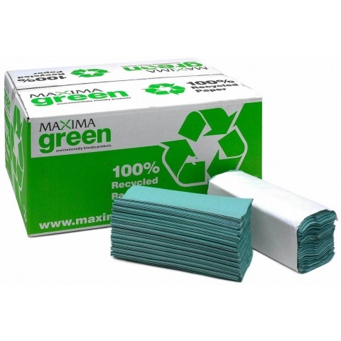 Maxima Green C Fold Hand Towels 1ply, Case of 2880