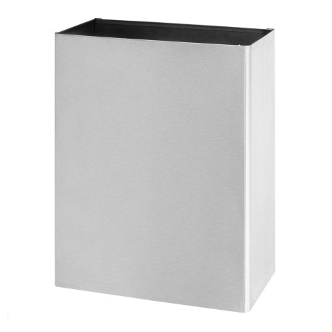 Wall Mounted Stainless Steel Washroom Open Top Waste Bin, 24 Litre Capacity
