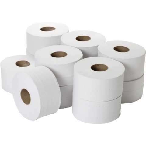 Mini Jumbo Toilet Roll 150 metres Pack of 12, 2ply, 3 Inch Core