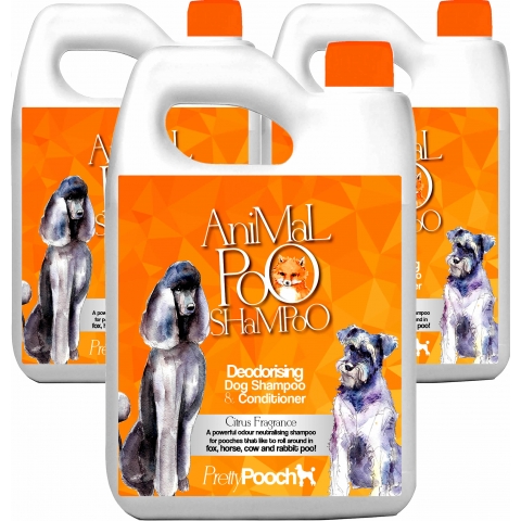 3 x 2L Pretty Pooch Fox Poo Dog Shampoo