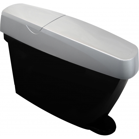 Black and Silver Designer Pedal Operated Sanitary Bin