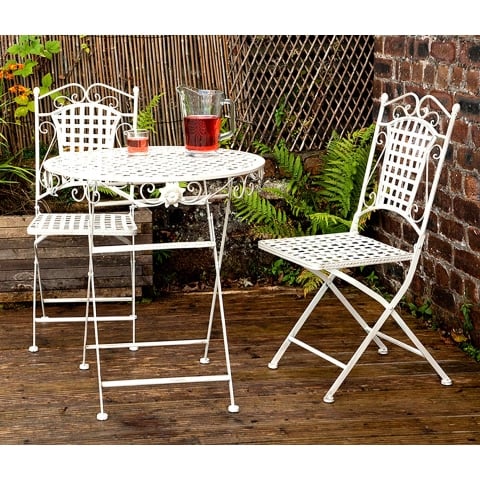Glamhaus Seville Outdoor Bistro Table, Outdoor Bistro Table And Chairs Metal
