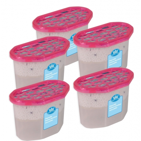 Prem-I-Air Disposable Moisture Absorbent Dehumidifier Pink Lid 500ml / Day x 5