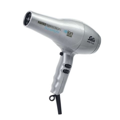 Solis Swiss Perfection Super Light Professional Silver Hair Dryer, 1.8KW