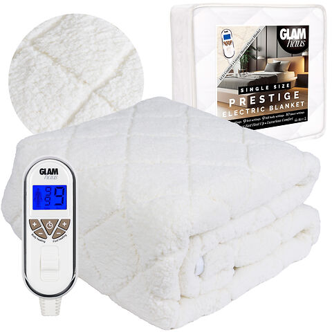 Glamhaus Prestige Sherpa Fleece Single Electric Blanket