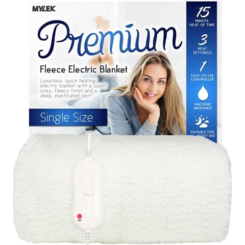 MYLEK Luxurious Fully Fitted Single Electric Blanket