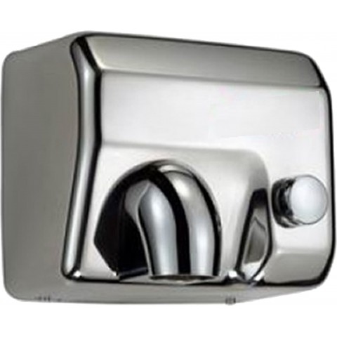 Jet Flow Brushed Steel Manual Push Button Hand Dryer, 2.3KW