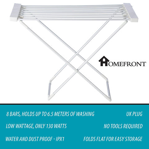 Homefront Electric Heated Clothes Airer Dryer Rack Indoor Deluxe