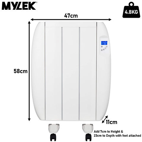 3 - Aluminium electric radiator Heater 600w Dimensions.jpg