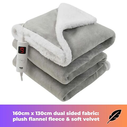 Plush flannel fabric & soft velvet dual sided throw