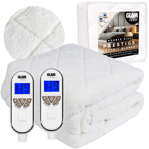 Glamhaus Prestige Sherpa Fleece Double Electric Blanket