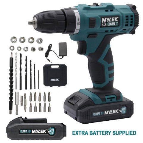 MYLEK Compakt 21V Drill Battery with Spare Battery