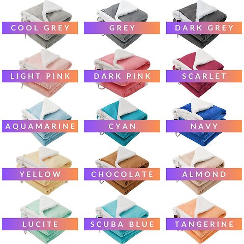 Glamhaus Heated Throw colour options