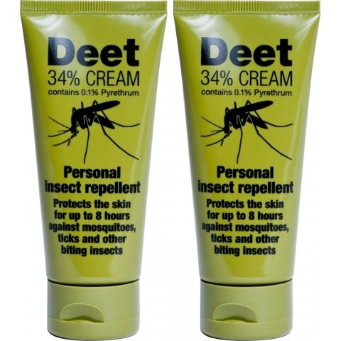 Deet 34% Personal Insect Repellent Cream, 2 x 60ml