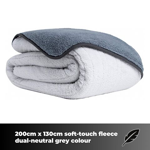 200cm x 130cm soft-touch fleece dual neutral colour