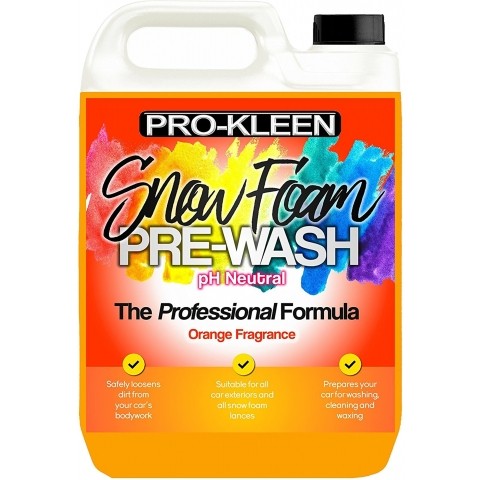 5L Pro-Kleen PH Neutral Pre Wash Snow Foam, Orange Fragrance