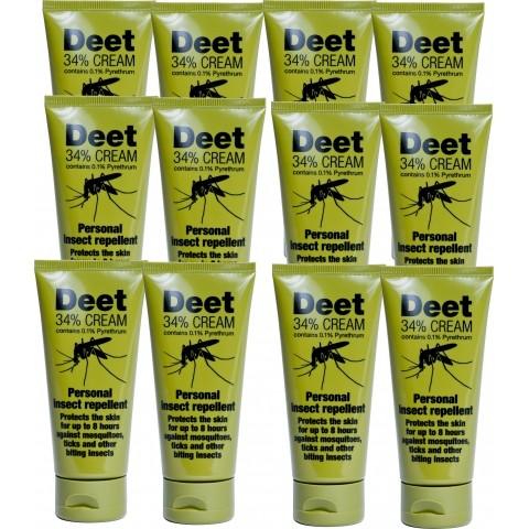 Deet 34% Personal Insect Repellent Cream, Case of 12