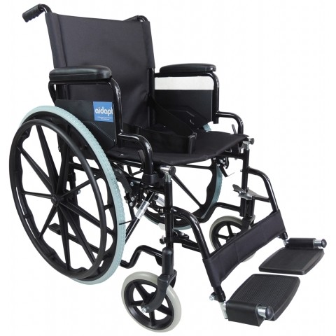 Aidapt Black Self Propelled Steel Transit Wheelchair