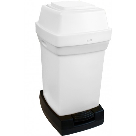 Rubbermaid White Pedal Operated Nappy Waste Bin, 65 Litres