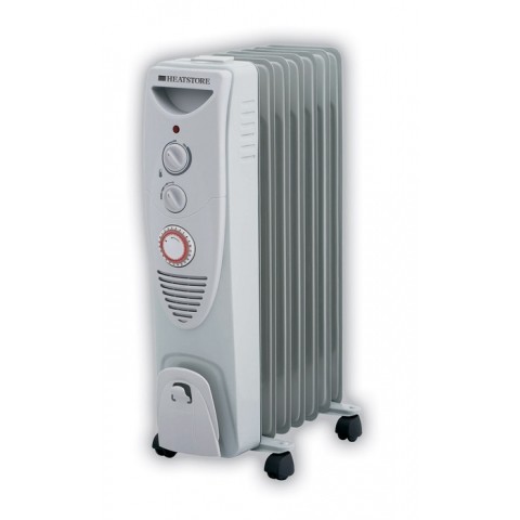 Heatstore Oil Filled Radiator with Thermostat and 24 Hour Timer 2KW, HSOFR2000TN