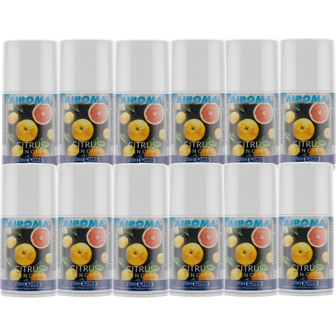 Airoma Commercial Air Freshener Refills Citrus Tingle Fragrance 12 x 270ml