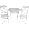 Glamhaus Milan Grey Antique Table and Chair Set