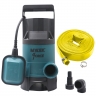 MYLEK 750W Submersible Water Pump with 5M Heavy Duty Lay Flat Hose