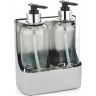 Brushed Stainless Steel Bottle Twin Holder and 2 x 250ml Bottles