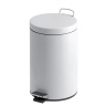 Washroom and Office Steel White Pedal Bin 12L