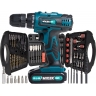 Mylek 18V Cordless Drill with 1 Hour Fast Charge + 118pc Drill Bit Accessory Set