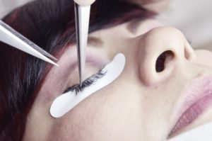 eyebrow application at a beauty salon