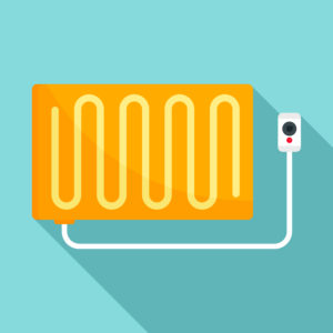 Warm electric blanket icon. Flat illustration of warm electric blanket vector icon for web design